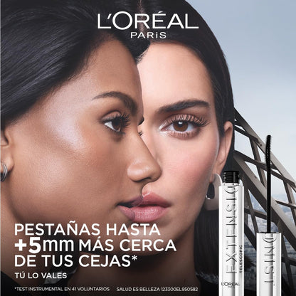 L'Oréal Paris Extensionist Máscara de Pestañas Tono Café, Efecto Alargamiento, Definición y Rizado, Para Pestañas Hasta 5mm Más Cerca de Tus Cejas, Dura Hasta 24h, Tono Café