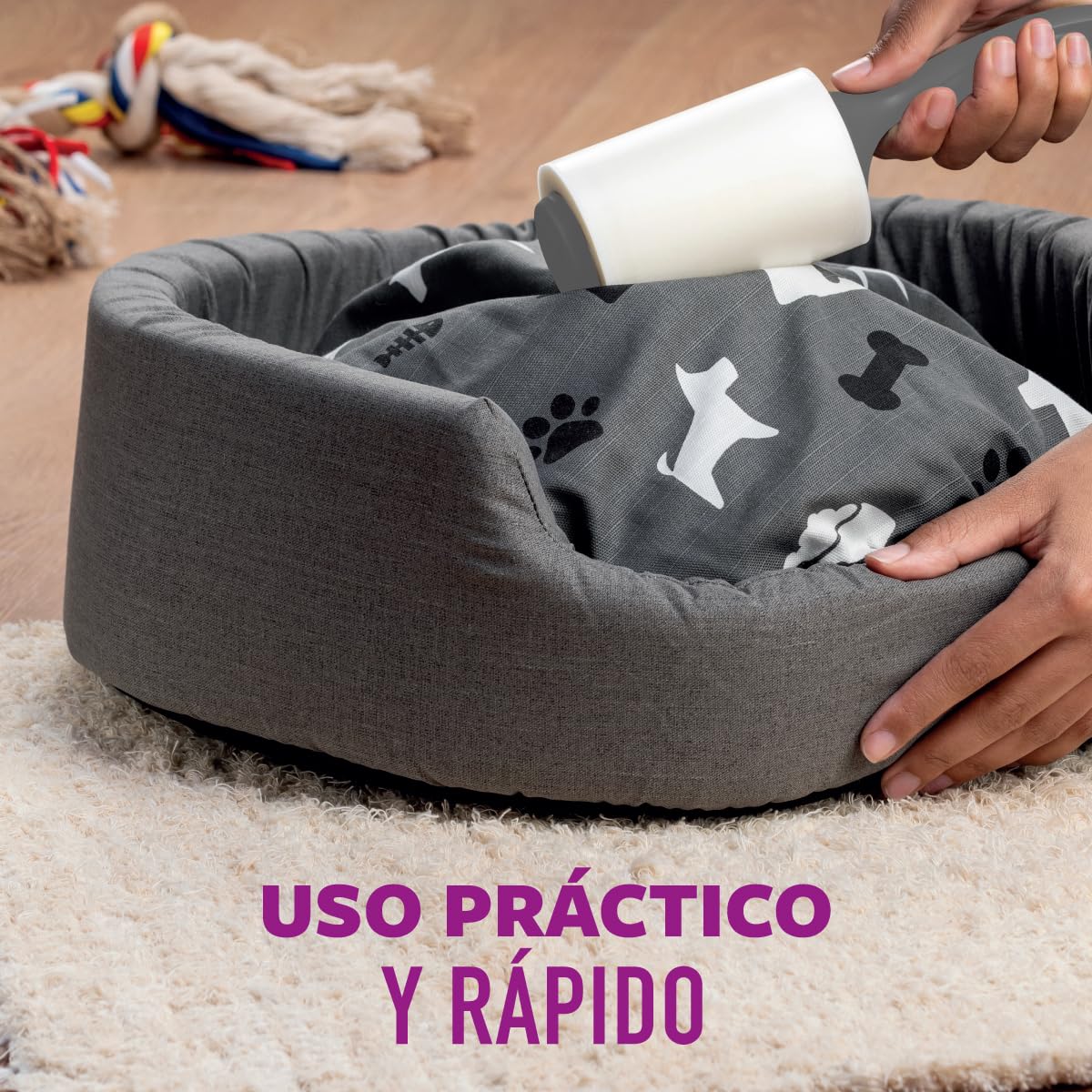 Scotch-Brite 3M Rodillo Quita Pelusa Multisuperficie 1 Pieza con 48 Hojas | Elimina pelos y pelusas, 50% más adhesivo, Ideal para ropa y muebles, Mango ergonómico, Fácil de usar