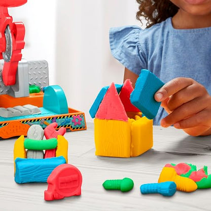 Play-Doh Banco de Herramientas, Juguetes creativos para Niños y Niñas, con 5 latas de Masa moldeable y Diferentes Accesorios, +3 años