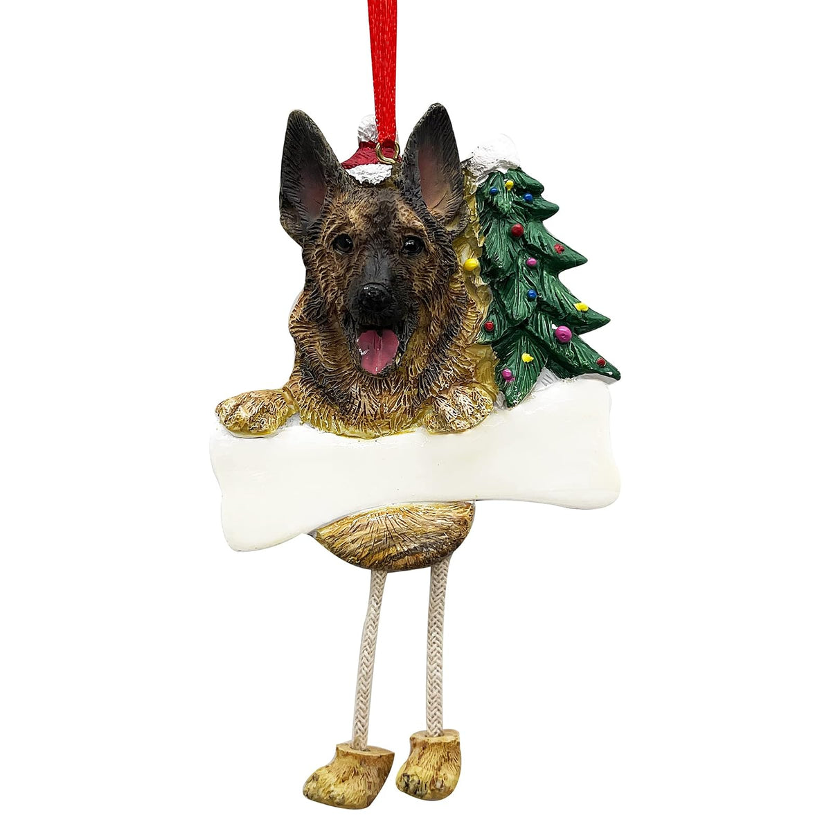 E&S Pets Adorno de Pastor alemán con diseño de Patas Colgantes, Pintado a Mano y fácilmente Personalizable