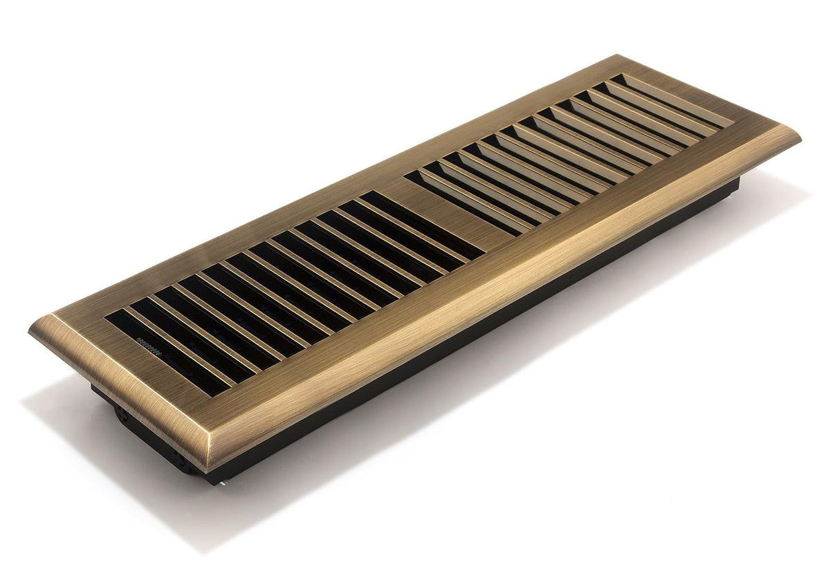 Accord APFRSNL410 piso de plástico registro con diseño de lama, Moderno, 4" x 14", Antique Brass - 4" x 14" - Antique Brass