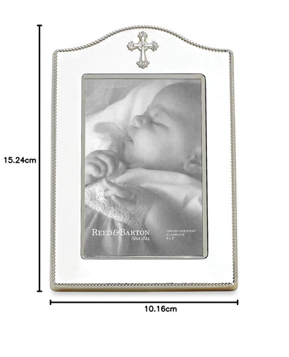 Reed & Barton Abbey Cross Silverplate - Marco de 10 x 15 cm, 1 Libra, metálico