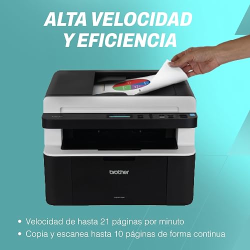 Brother Multifuncional Láser Monocromático DCP-1617NW, Conectividad Wi-Fi | Impresión blanco y negro, con conectividad Wi-Fi, ideal para pequeñas empresas o el hogar
