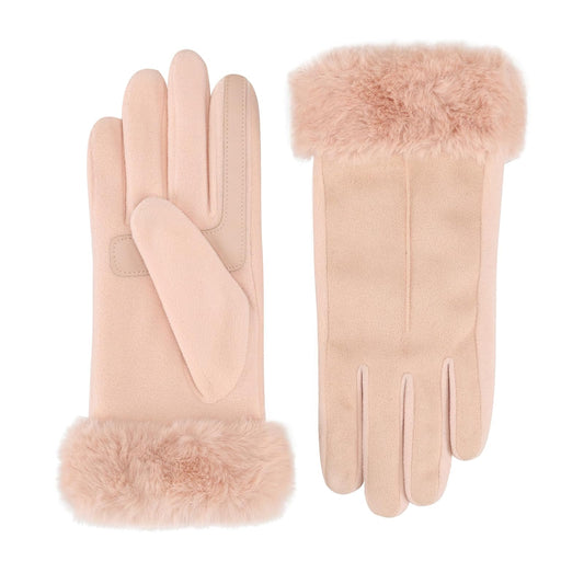 isotoner Mya Guante de microgamuza con puño de piel Guantes Mujer