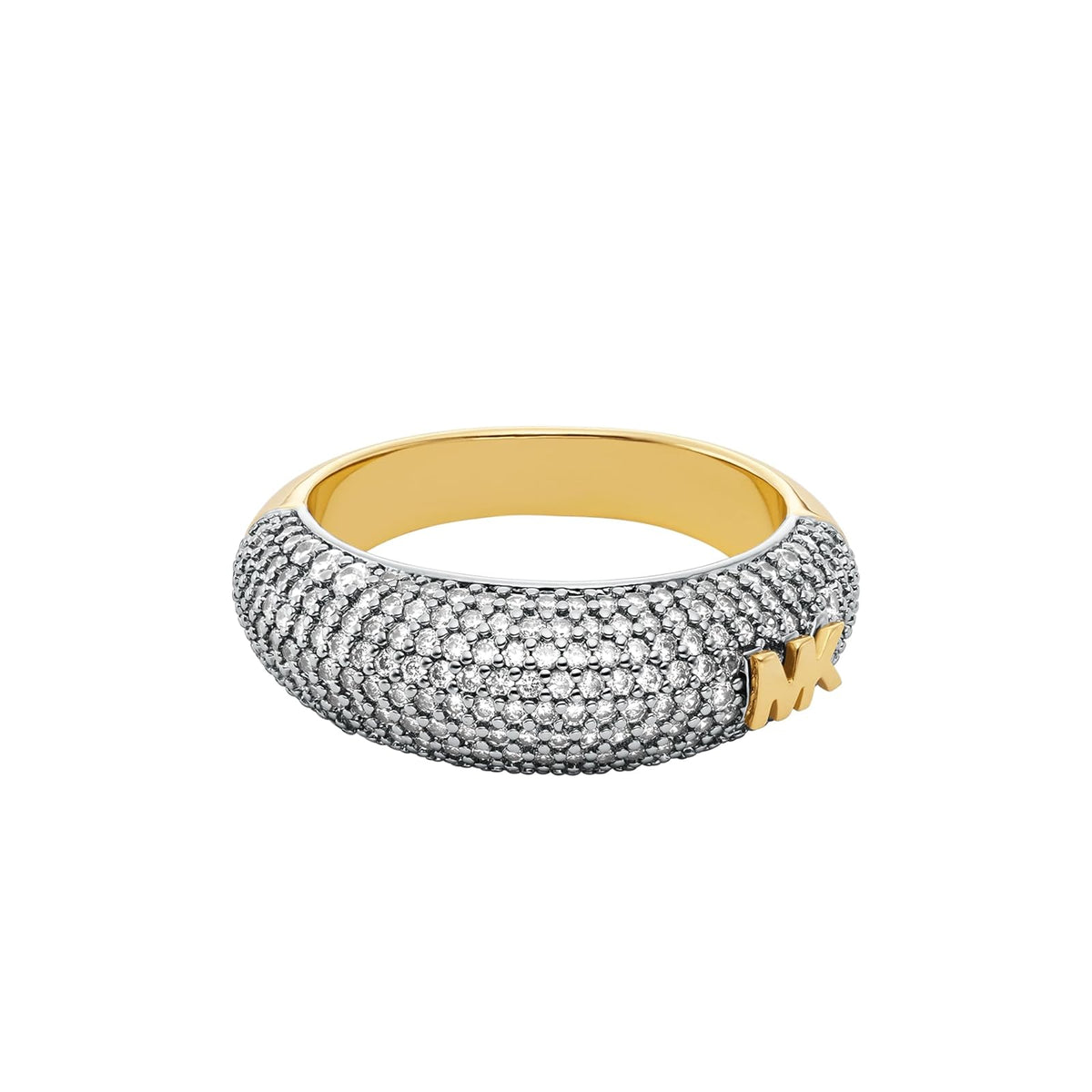 Anillo Michael Kors de latón en dos tonos pavé para mujer, MKJ8541931 talla 6