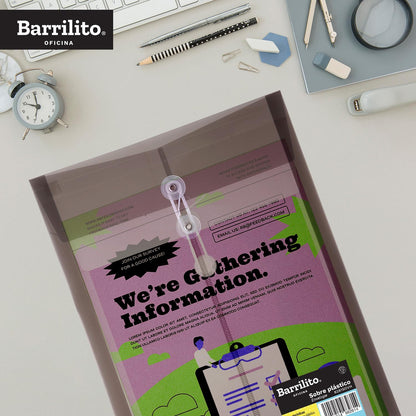 Barrilito Sobre Plástico c/Hilo Oficio Vertical. Humo.24 pzas. 8281SOVH