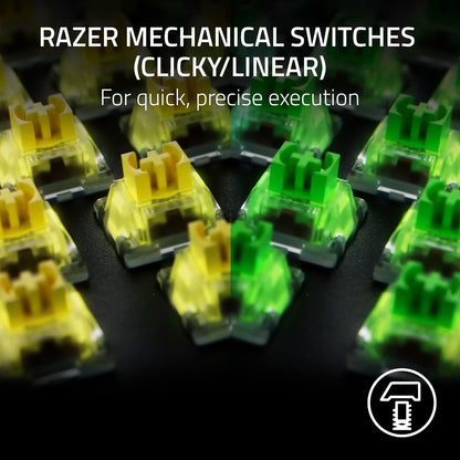 Razer V4 X - Teclado mecánico Gaming Chroma RGB, Yellow Switch