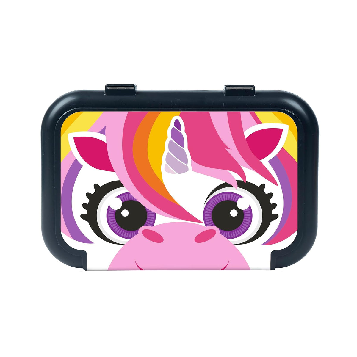 ZIPIT - Caja de lápices de plástico reciclado para niñas | Estuche para lápices para la escuela | Caja de lápices de gran capacidad (unicornio)