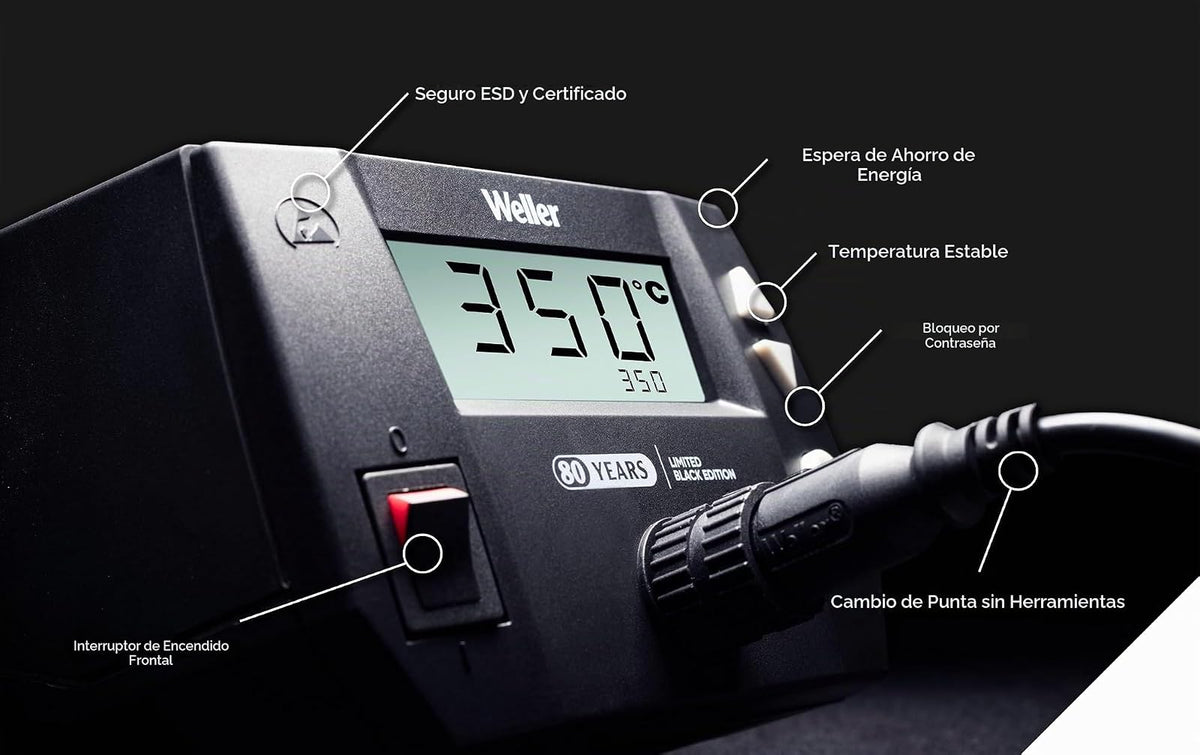 Weller WE1010 - Estación de soldadura de 120 V (80 aniversario, serie negra)