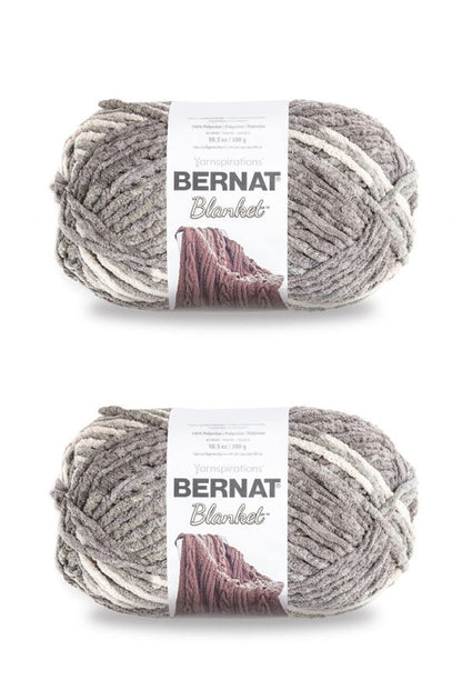 Bernat Blanket Estambre Chenille Súper Voluminoso, Paquete de 2 - Paquete de 2 - Acero plateado