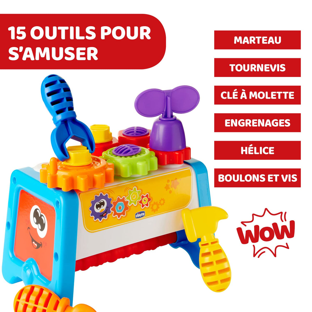 Chicco Juguete 2 en 1 para Caja de Herramientas