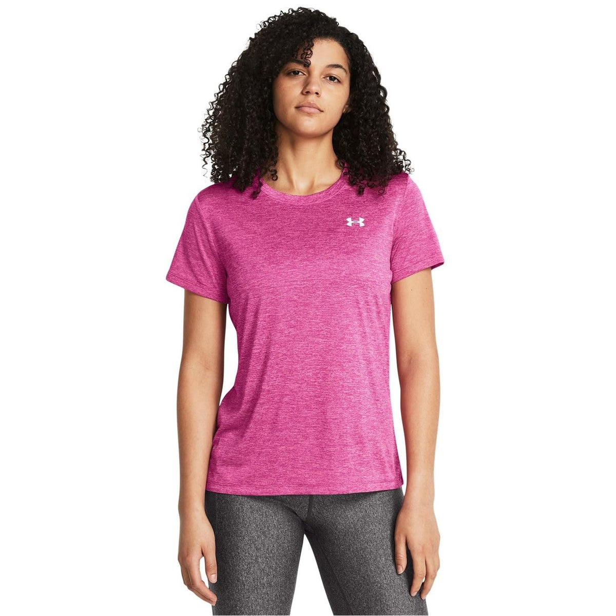 Under Armour Playera Manga Corta para Entrenamiento Tech SSC- Twist para Mujer Talla EXXG Color Rosa