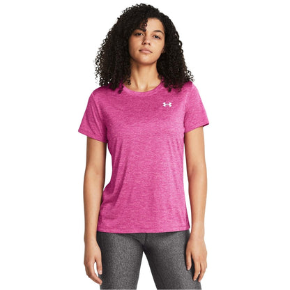 Under Armour Playera Manga Corta para Entrenamiento Tech SSC- Twist para Mujer Talla EXXG Color Rosa