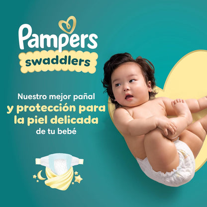 PAMPERS Swaddlers Pañales Desechables Unisex Etapa 5, 58 Uds, Bebé +12 Kg
