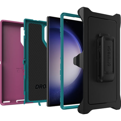 Otterbox Funda para Galaxy S23 Ultra Defender Series - Canyon Sun (), Resistente Y Duradera, con Protección De Puerto, Incluye Soporte con Clip De Funda Rosa