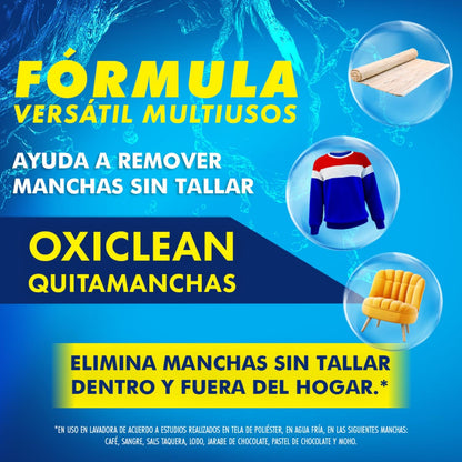 OxiClean Max Efficiency Quitamanchas en Polvo 3.6 kg. 101 Maneras de Uso. Elimina Manchas sin Tallar. Fórmula Concentrada, 20% más Poder de Oxígeno. Versátil para múltiples superficies