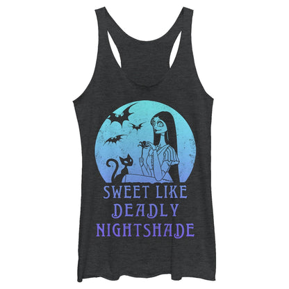 Disney Nightmare Before Christmas Sally Moon - Camiseta sin Mangas con Espalda Cruzada Camiseta para Mujer