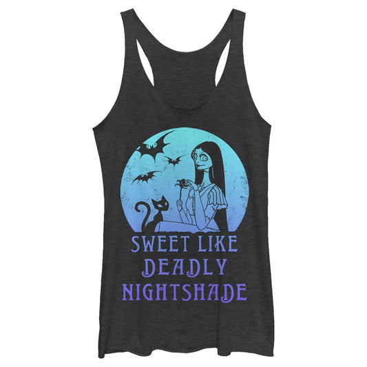 Disney Nightmare Before Christmas Sally Moon - Camiseta sin Mangas con Espalda Cruzada Camiseta para Mujer
