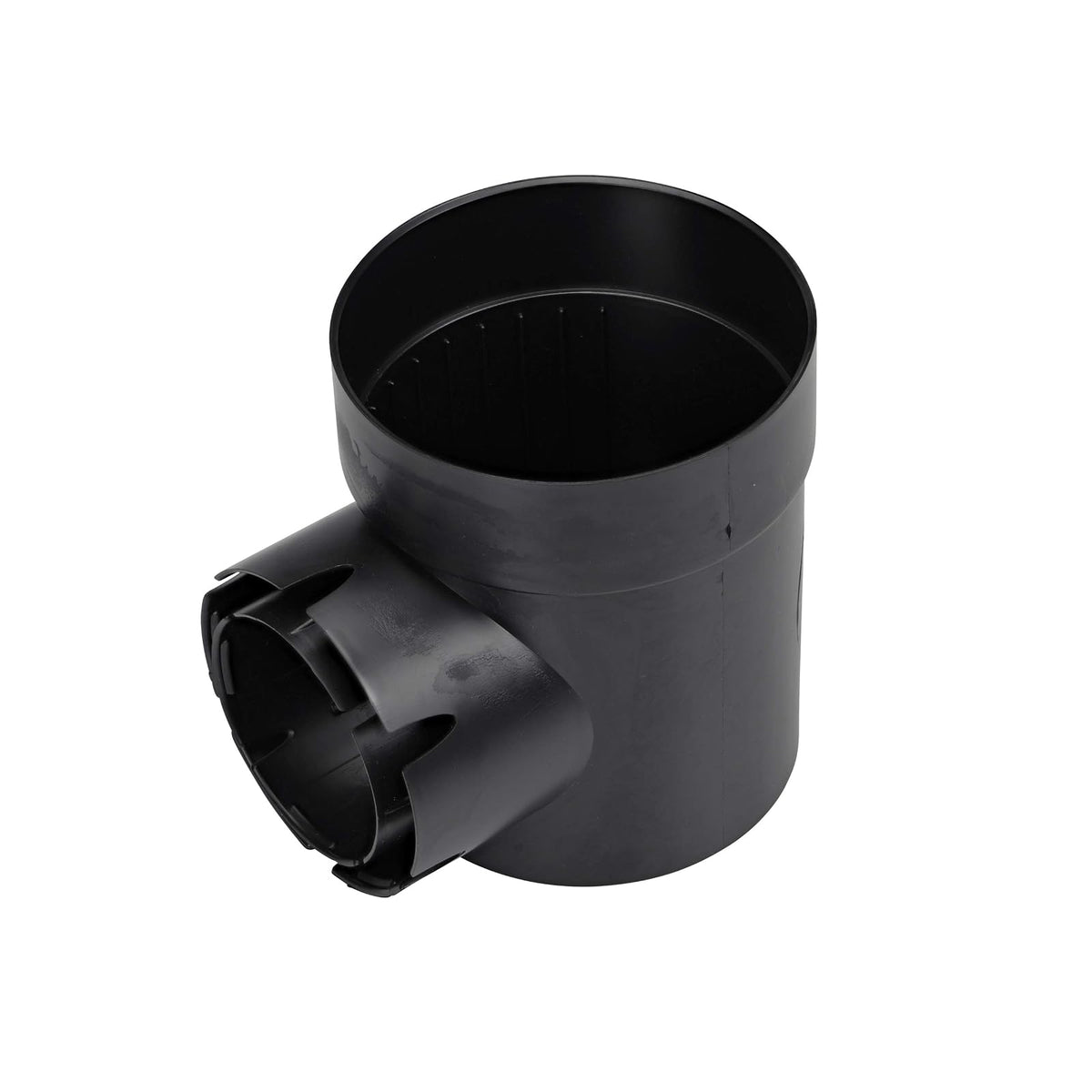 NDS - 101 desagüe de lavabo redondo Spee-D, 1 salida, se conecta a tubos de drenaje de 3 pulgadas y 4 pulgadas, gestiona flujos de agua ligeros, 6 pulgadas, plástico, negro