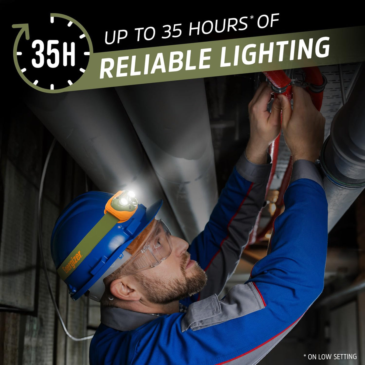 Energizer - Faros LED PRO (paquete de 2), IPX4 resistentes al agua, luz de cabeza de alto rendimiento para exteriores, camping, correr, tormenta, luz LED de supervivencia para emergencias (baterías