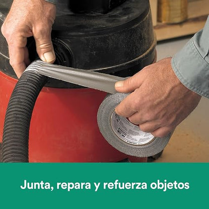 3M Cinta Adhesiva para Ductos Plateada 1 rollo de 48mm x 50m | Reparaciones generales, Sellado de Tuberías, Organización de cables, Delimitación de áreas, Fácil de cortar, Impermeable
