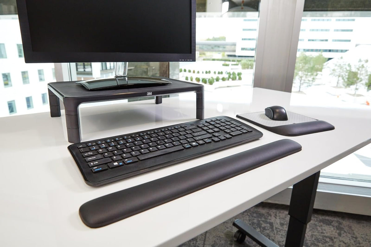 3M Gel Wrist Rest for Keyboards, Soothing 3M Gel Technology and Satin Smooth Cover for All Day Comfort and Support, 19", Black (WR85B)