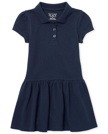 The Children's Place Vestido Polo de piqué para niña pequeña - Estándar - 2 Años - Tidal Single