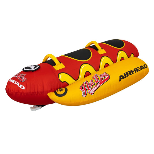 Airhead Double Dog Towable 1-2 Rider Tube for Boating and Water Sports, Double-Stitched Full Nylon Cover, EVA Padding & Padded Handles for Comfort
