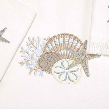 Avanti Linens - Juego de Toallas de 3 Piezas, algodón Suave y Absorbente, decoración Costera del hogar (por The Sea Collection, Blanco)