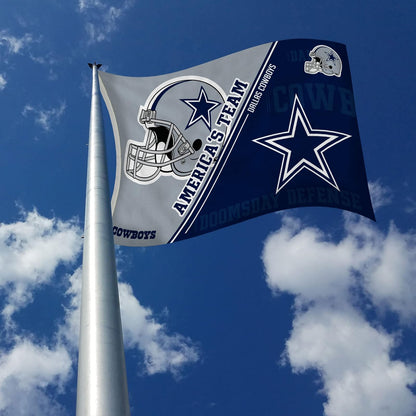 NFL Rico Industries Dallas Cowboys - Bandera de doble logotipo de 3 x 5 pies, bandera de 3 x 5 pies, bandera de una sola cara, interior o exterior, decoración del hogar