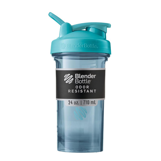 BlenderBottle Pro Series Botella mezcladora perfecta para batidos de proteína y pre-entrenos, 24 oz, Azul Cerúleo