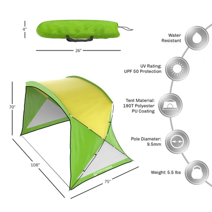 Wakeman Outdoor - Carpa de Playa con protección UV y Revestimiento Resistente al Agua para Eventos Deportivos y más con Bolsa de Transporte