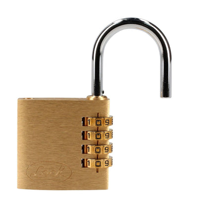 Bihpjd Lock 12CA Candado de Combinaci?n Programable para Maleta, Lat?n, 40 Mm