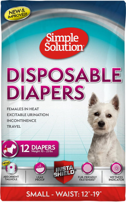 Simple Solution Pañales Desechables para Perro Hembra - Small - 12 unidades