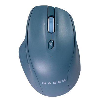 Naceb Technology - Mouse Inalámbrico Dual Mode 2.4G + Bluetooth con Diseño Ergonómico y Conexión Versátil - Ideal para Oficina y Estudio en Color Azul