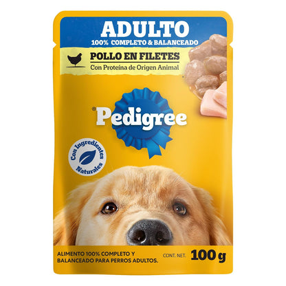 Pedigree - Sobres para Perro Adulto, 24 Sabor Res y 24 Sabor Pollo, Omega 6, Antioxidantes y Vitamina E, Pack de 48 Sobres