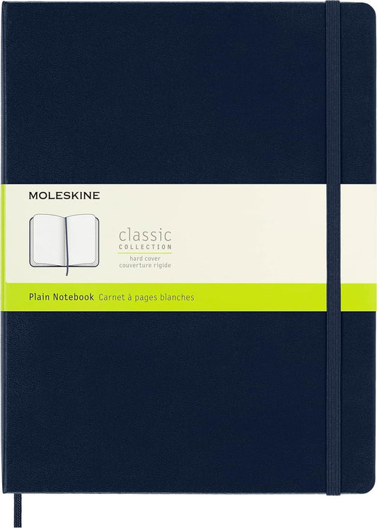 Moleskine Libreta Clásica Extra Grande Azul Zafiro de Hoja Blanca Pasta Dura