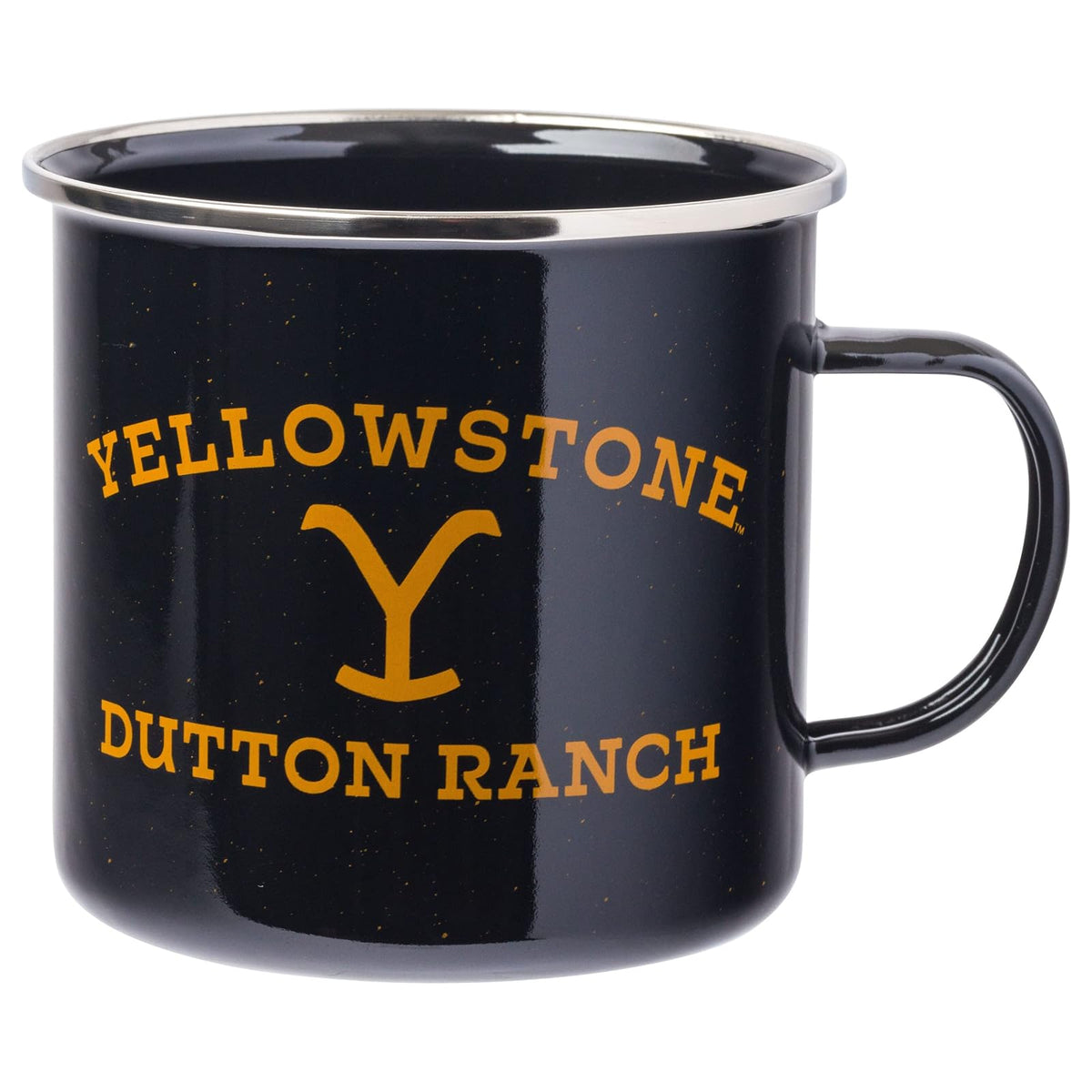 Silver Buffalo Yellowstone Dutton Ranch - Taza de campaña esmaltada, 21 onzas