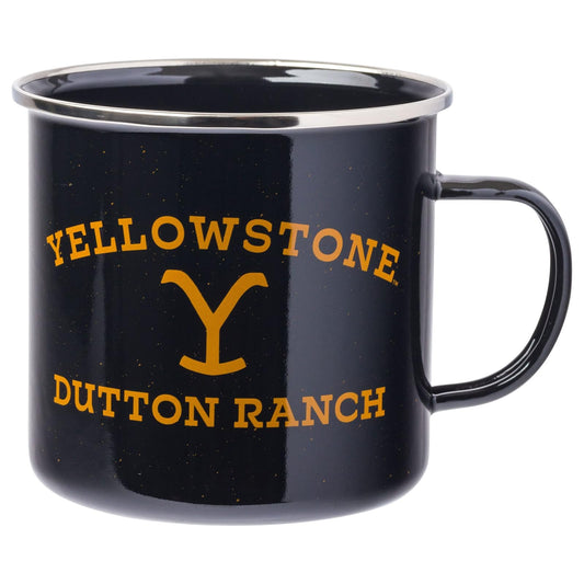 Silver Buffalo Yellowstone Dutton Ranch - Taza de campaña esmaltada, 21 onzas