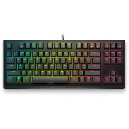 Alienware Teclado Tenkeyless para Juegos - AW420K USB-C | USB-C, cable desmontable, altura ajustable, RGB por tecla, lado oscuro de la luna
