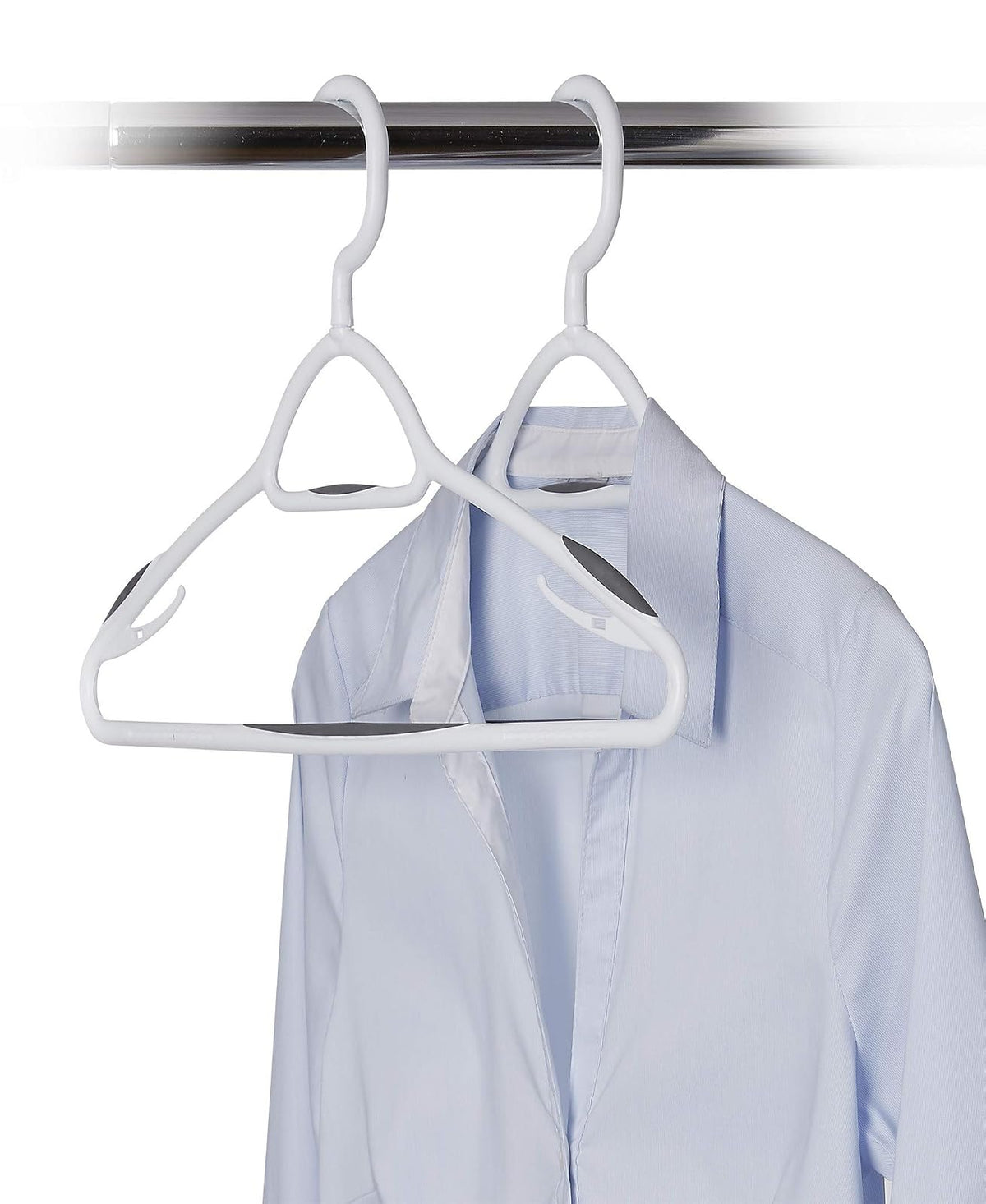 neatfreak - Juego de 5 Perchas Antideslizantes de Lujo - Perchas Que ahorran Espacio para Ropa, Pantalones, Chaquetas y Camisa, Paquete de 5, Blanco/Gris