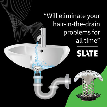 SinkShroom - Protector de desagüe para Fregadero de baño, de Acero Inoxidable con tapón