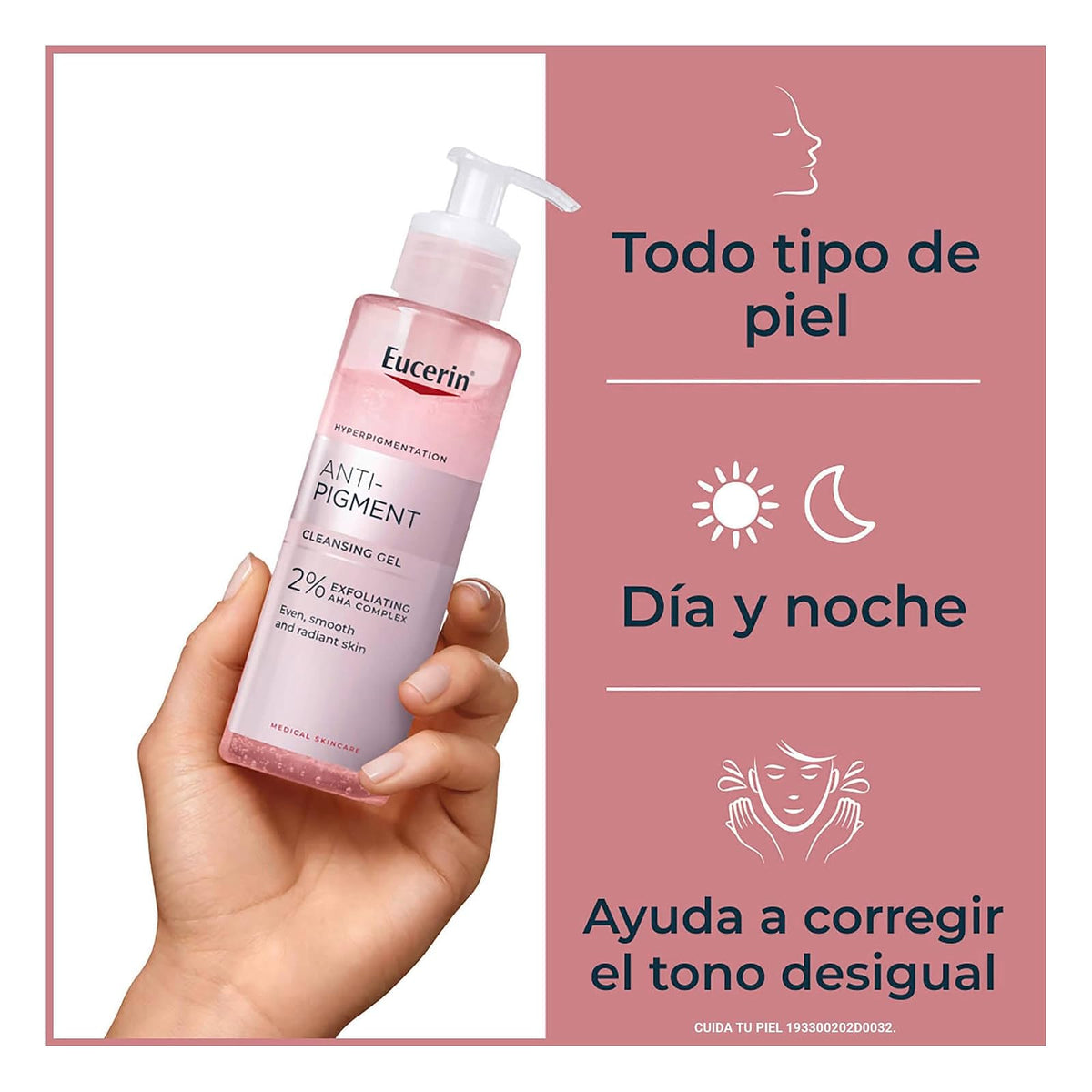 Eucerin Anti-Pigment Gel Limpiador Facial 200ml Exfoliante Gentil Anti Manchas. Reducción de manchas oscuras, unifica el tono natural ideal para todo tipo de piel