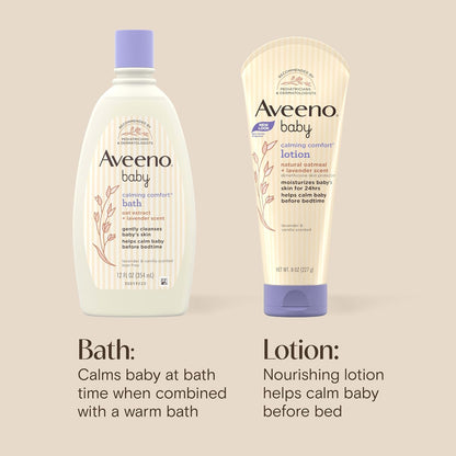 Aveeno Baby Calming Comfort Bath + Lotion Set, Baby Skin Care Products, 2 Items