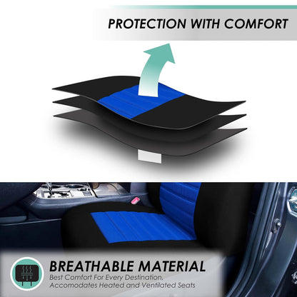 FH Group FB068PURPLE115 - Funda de Asiento de Automóvil Universal púrpura (Compatible con Malla de Aire de diseño en 3D Premium y Banco Trasero Dividido), Azul