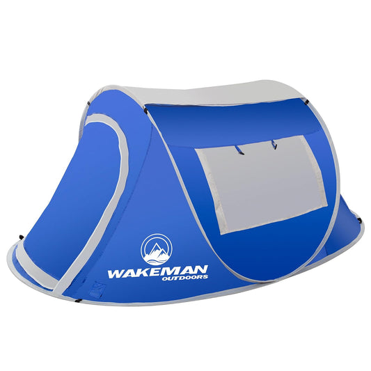 Wakeman Outdoor - Tienda de campaña desplegable para 2 Personas con Puerta de Doble Capa y Bolsa de Transporte, Resistente al Agua para Camping, Senderismo o Uso en la Playa
