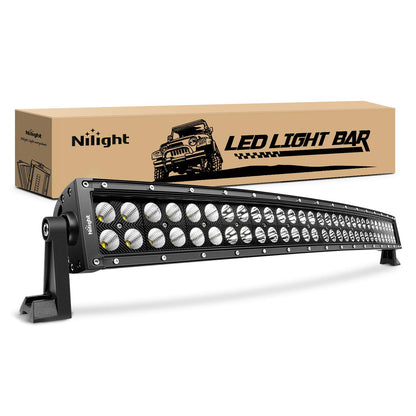 Nilight Barra de Luz LED Combo para Todoterreno, 180-240W - 32" 180W Curved Light Bar