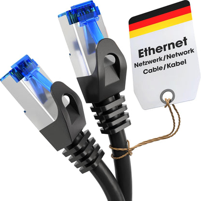KabelDirekt – Cable Ethernet 5Gbit/s – 100ft/30m, plateado | Transmite la velocidad máxima de fibra óptica, para redes Gigabit, switches/routers/modems/plata