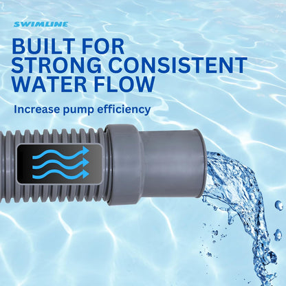 Swimline HYDROTOOLS Manguera de conexión de Filtro de Bomba de Piscina con Manguito, 1.5 Pulgadas x 9 pies, Resistente, Flexible, Duradera y a Prueba de Fugas, Resistente a Productos químicos y UV |