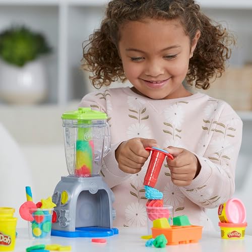 Play-Doh - Licuadora de Batidos Coloridos - Set de licuadora de Juguete - Artículos de Cocina de Juguete - Juguetes para Actividades de Manualidades para niños y niñas a Partir de 3 años